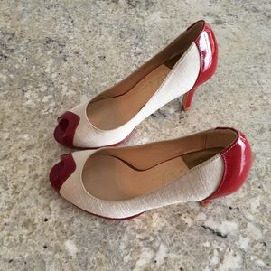 ON SALE!  Sharp Red and Tan Cole Haan Heels